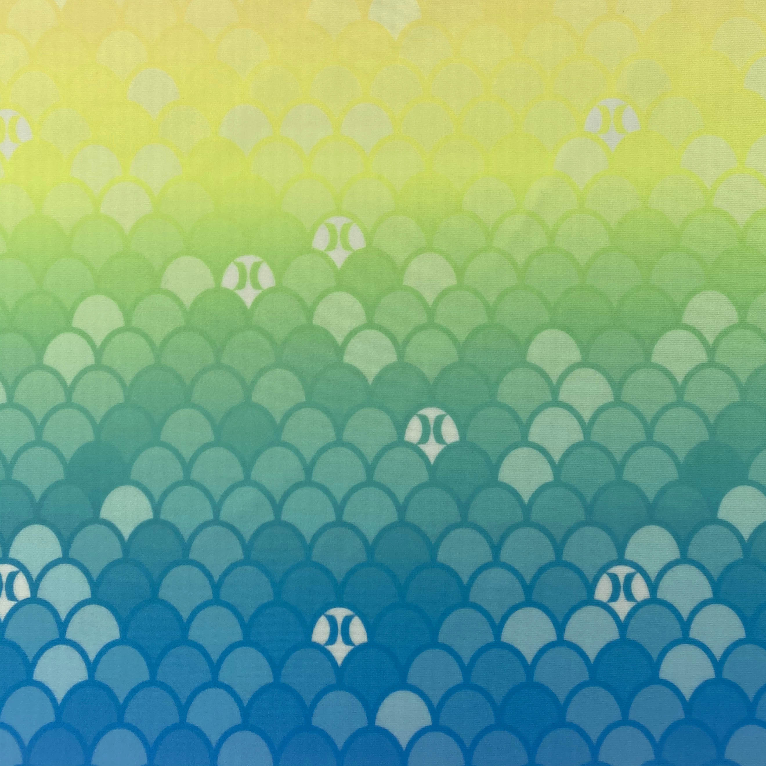 MGA FISH SCALES NA NA-PRINTA SA GRADUATED COLOR POLYESTER FABRIC