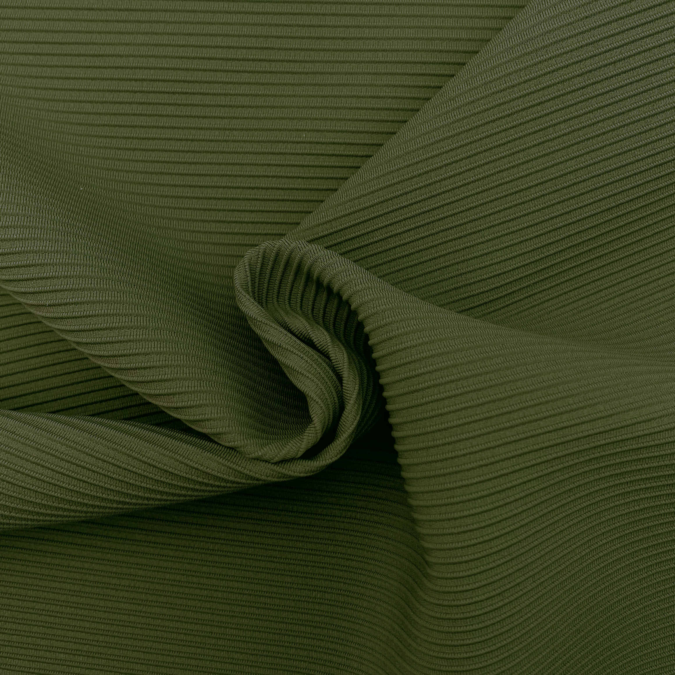 75% NYLON 25% SPANDEX 270GSM 150CM KAKHI GREEN OTTOMAN INTERLOCK FABRIC