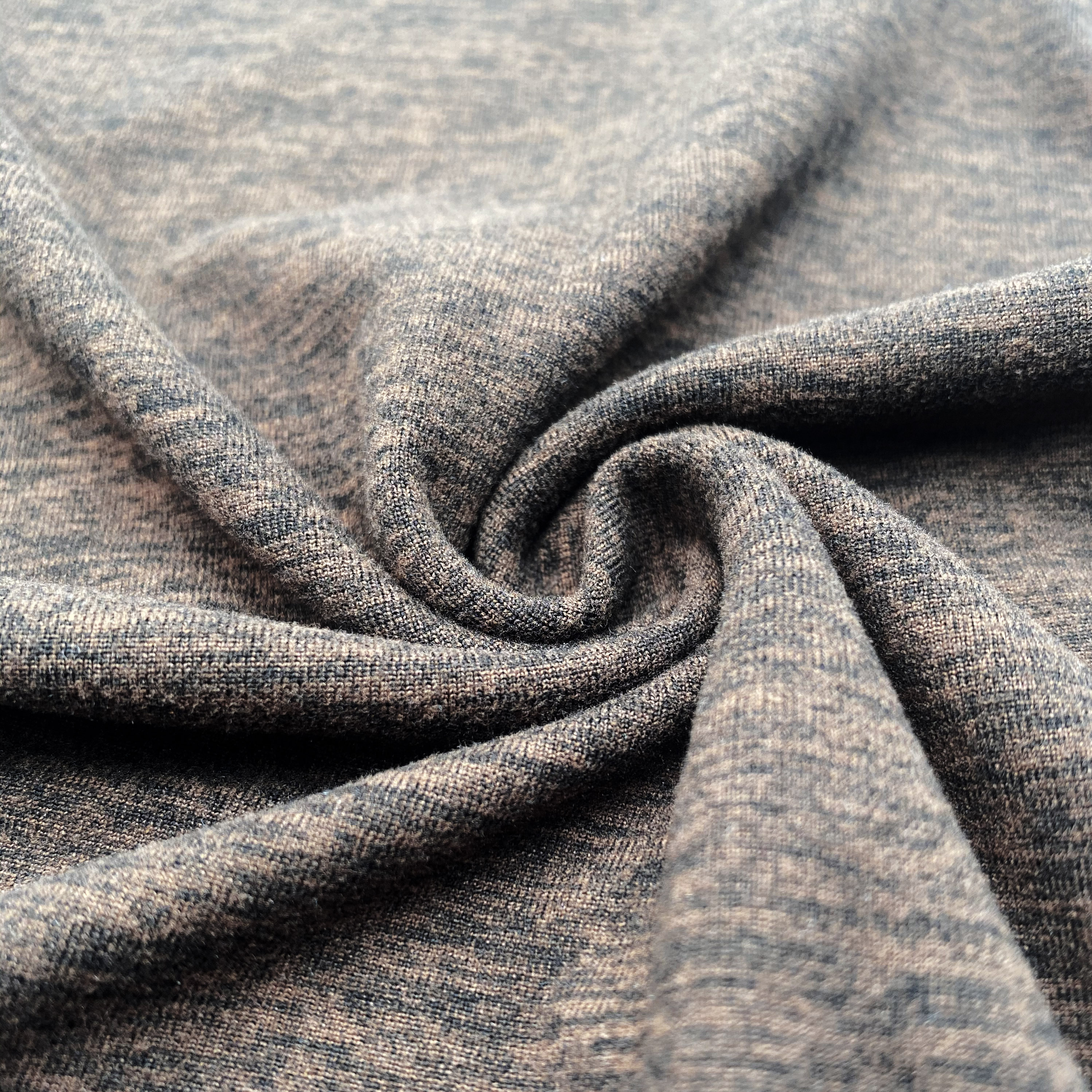 88% POLYESTER 12% SPANDEX WEIGHT 200GSM WIDTH 170 CM BROWN PEACHED FABRIC