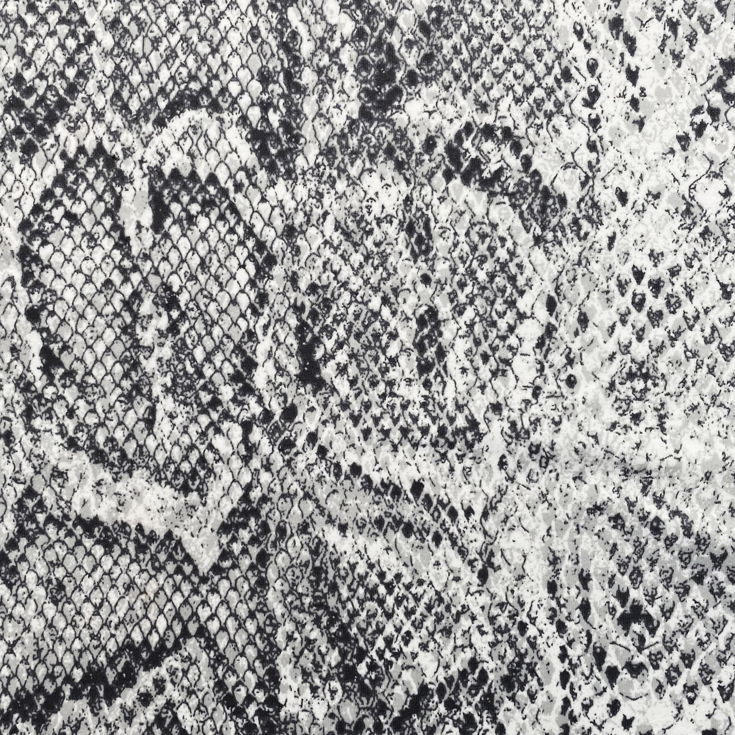 BLACK AND WHITE SNAKE PRINT FABRIC