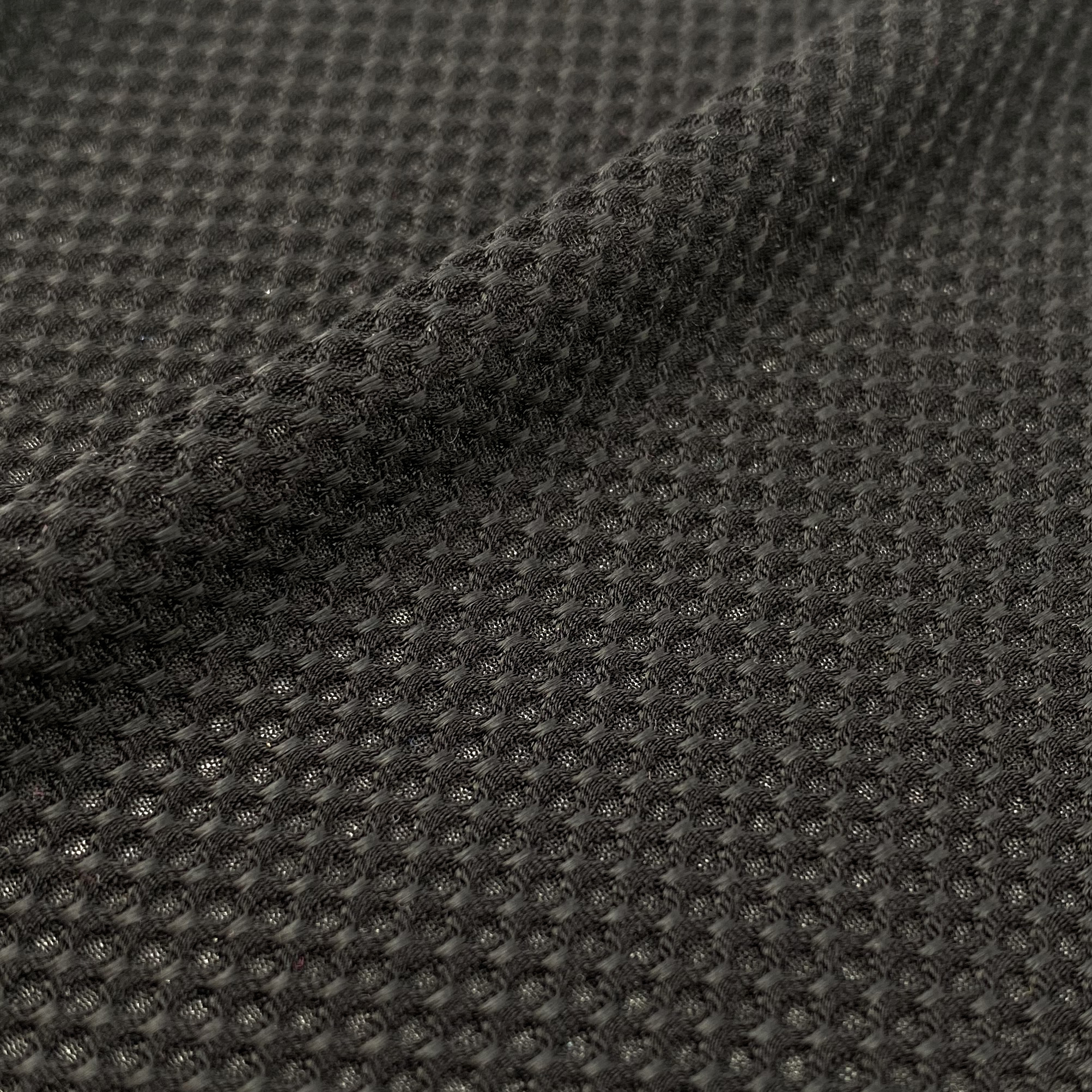 BLACK JACQUARD MESH FABRIC
