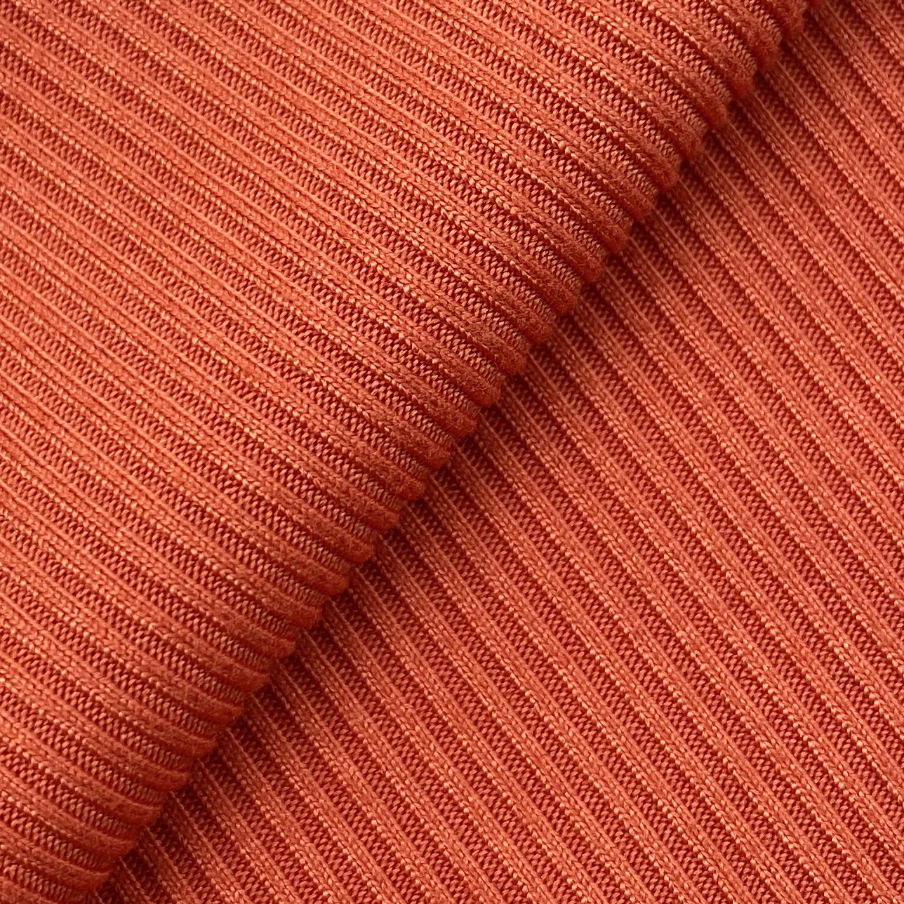 ORANGE 2*2 RIB FABRIC