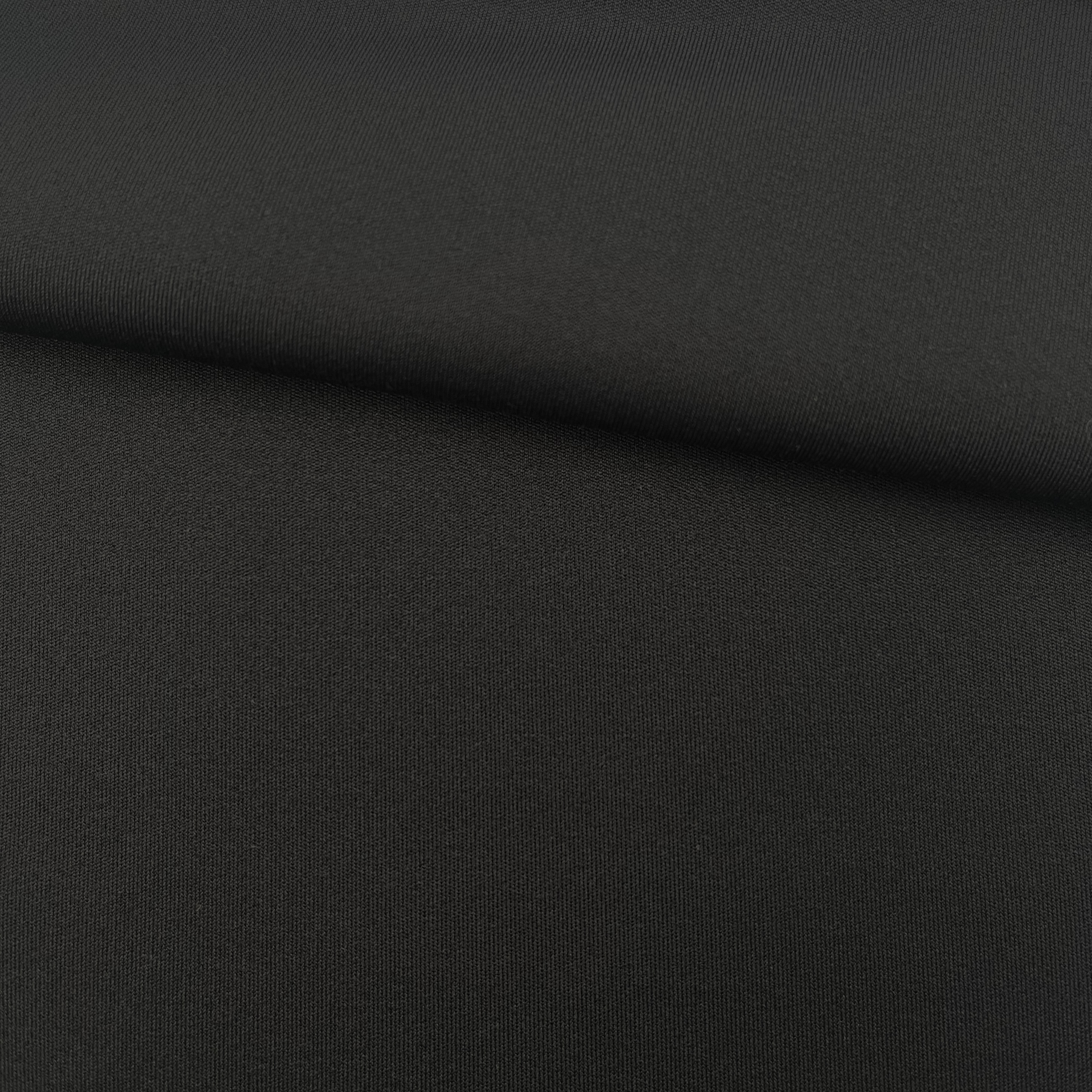 83% Polyester, 17% Spandex BLACK INTERLOCK FABRIC
